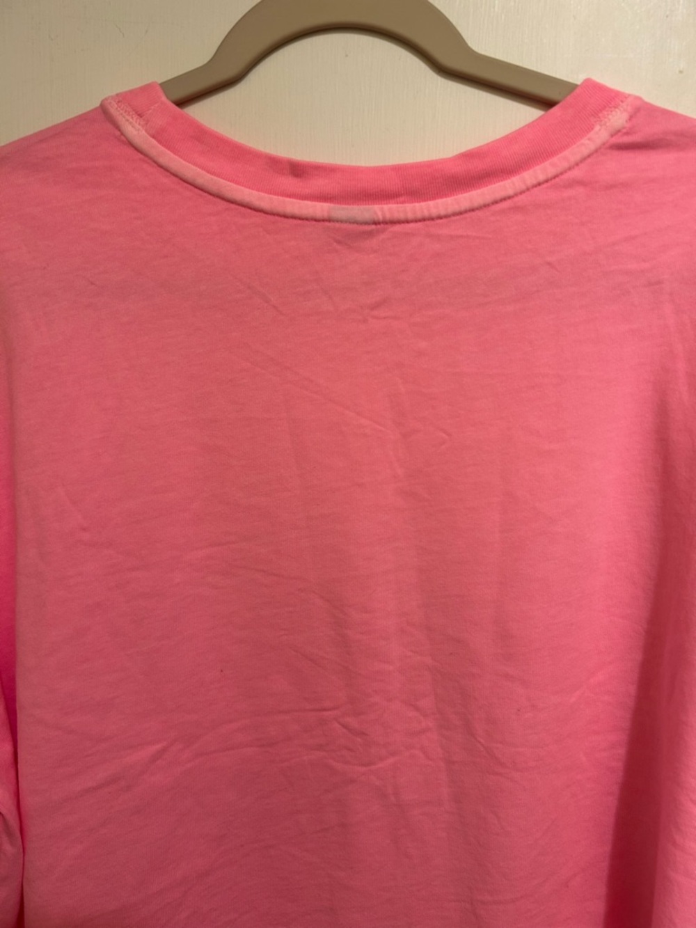 Old Navy Womens Bright Pink Cotton Oversize Long Sleeve Vintage Washed Tee,Sz 2X - Picture 7 of 9
